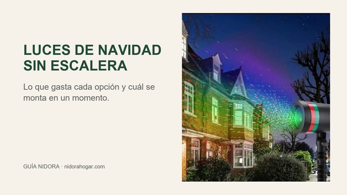 Luces de Navidad sin escalera - guía NIDORA