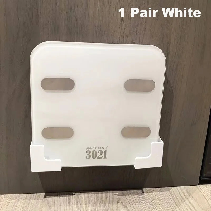 No-Drill Bathroom Storage Rack Wall-Mounted Weight Scale Organizer with Strong Adhesive Space-Saving Durable for Gym Home Casa