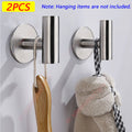 Gancho de pared adhesivo de acero inoxidable, ganchos adhesivos para bata, toalla, abrigo, llaves, pantalones, perchas, accesorios de almacenamiento para baño y cocina, 1/2 Uds.