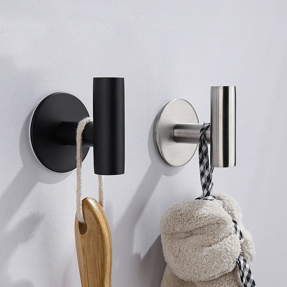 Gancho de pared adhesivo de acero inoxidable, ganchos adhesivos para bata, toalla, abrigo, llaves, pantalones, perchas, accesorios de almacenamiento para baño y cocina, 1/2 Uds.