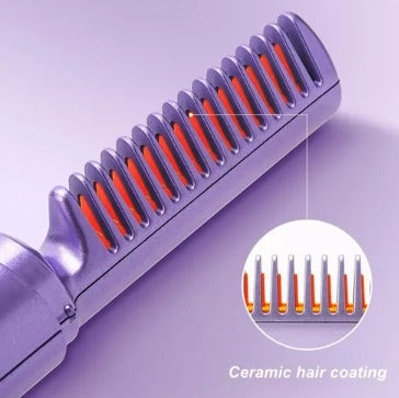 Mini Plancha de Pelo 2 en 1 Inalámbrica, Alisa y Riza