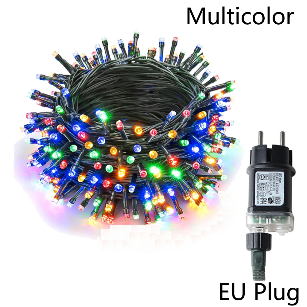 Guirnalda de Luces LED para Exteriores de 100 a 800 LED, Luces de Navidad para Árboles, Guirnaldas para Bodas, Fiestas, Jardines, Decoración Festiva