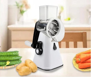 Cortador de Verduras Manual con 3 Tambores de Acero Inoxidable