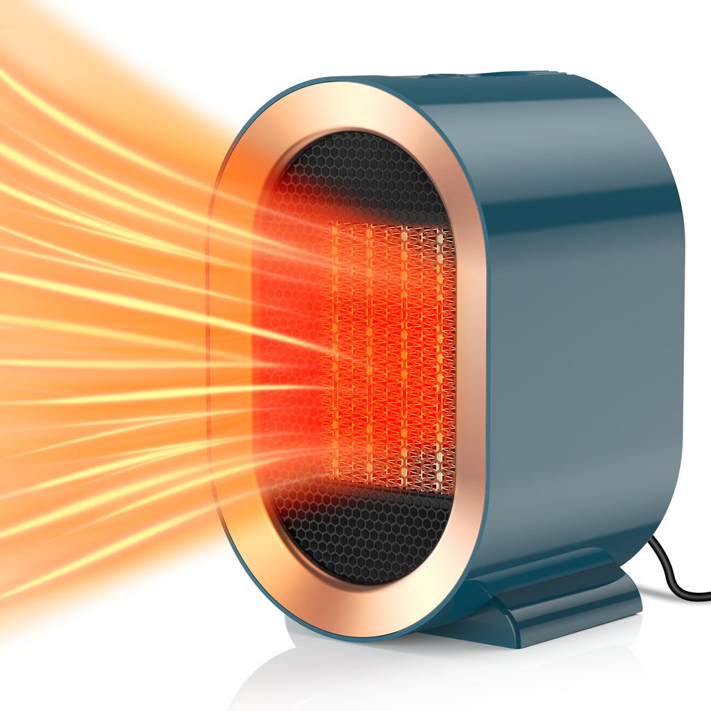 Calefactor Cerámico 1200 W con Termostato y Apagado por Vuelco