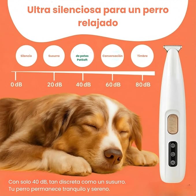 Recortadora de Pelo para Mascotas, Silenciosa y Recargable