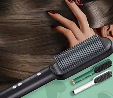 Cepillo Alisador de Pelo con Iones y Temperatura Ajustable