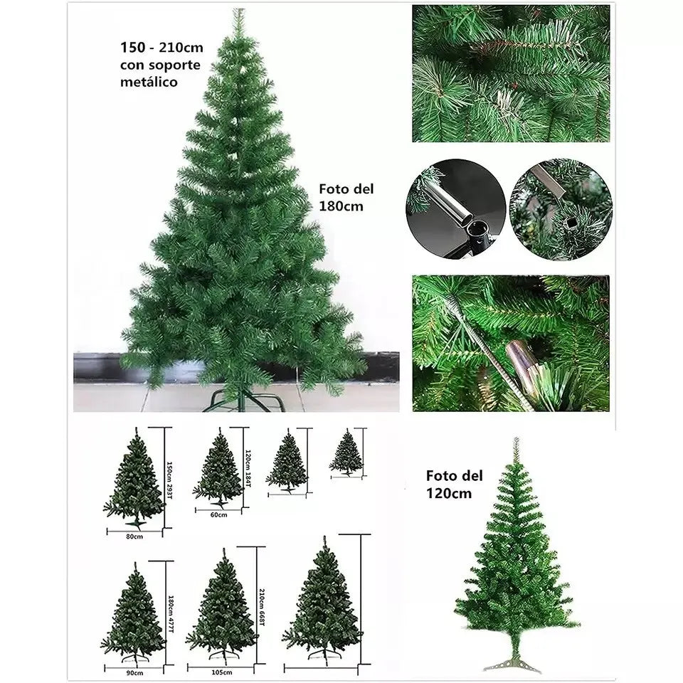 Árbol de Navidad Artificial - de 60 cm a 240 cm, Regalo de Navidad y Año Nuevo, adecuado para decoración interior y exterior, perfecto para el hogar, jardín y espacios comerciales, ideal para celebraciones festivas.