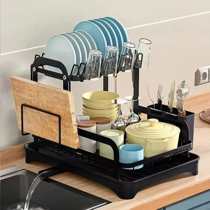 Escurridor de Platos de 2 Niveles con Bandeja