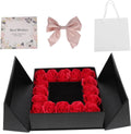Caja de Regalo con 16 Rosas de Jabon y Lazo