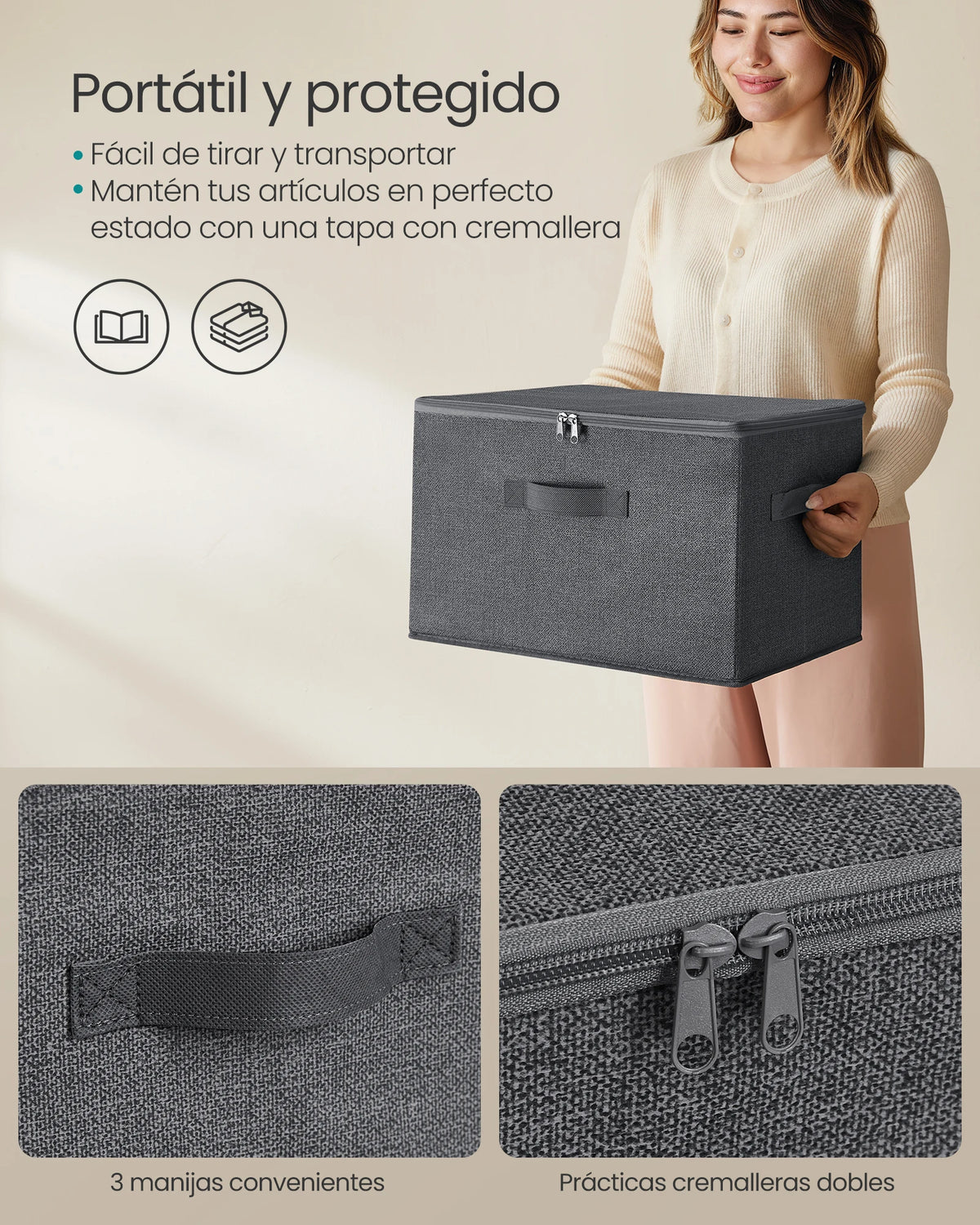 Cajas de Almacenamiento Plegables con Tapa (pack 6) 4