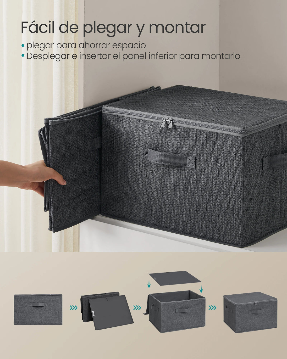 Cajas de Almacenamiento Plegables con Tapa (pack 6) 5