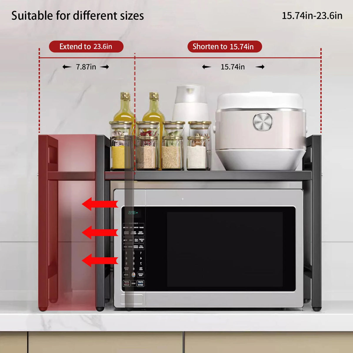 Estante Expandible para Microondas y Encimera (42-64 cm) 3