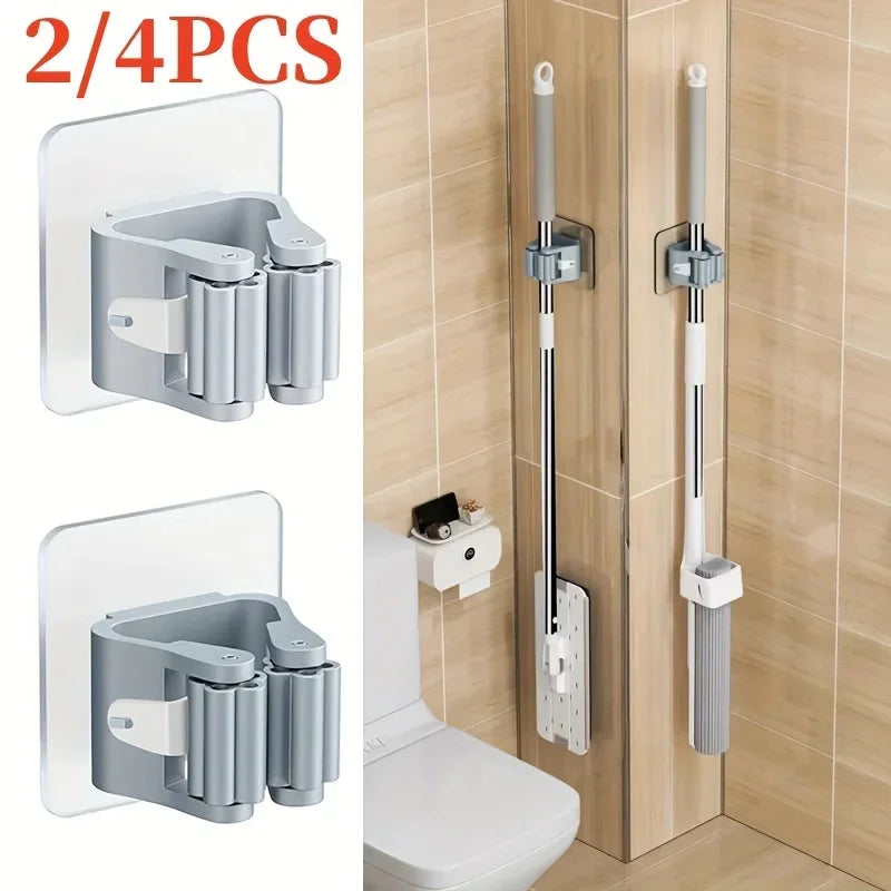 Soporte de Pared para Escobas y Fregonas