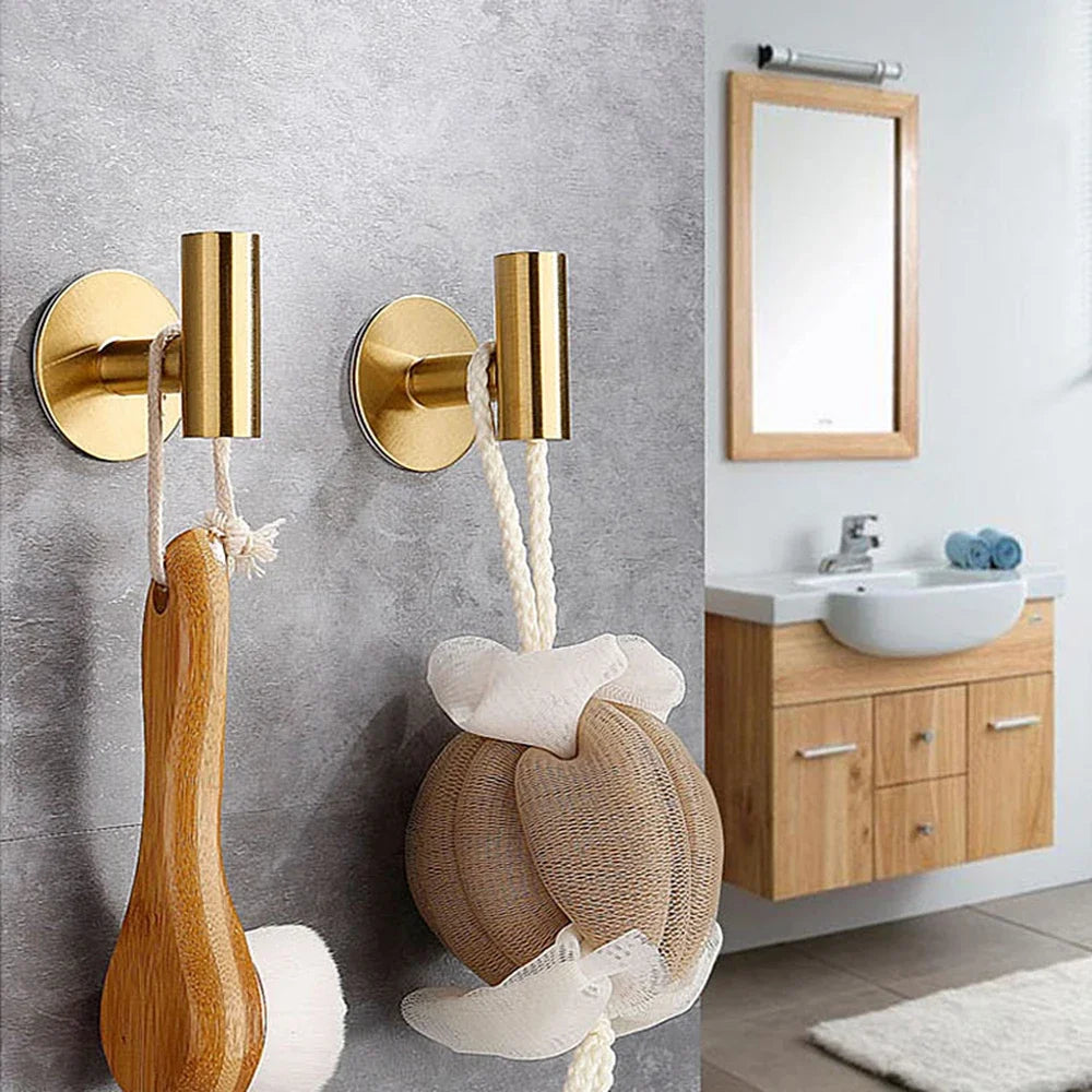 Gancho de pared adhesivo de acero inoxidable, ganchos adhesivos para bata, toalla, abrigo, llaves, pantalones, perchas, accesorios de almacenamiento para baño y cocina, 1/2 Uds.