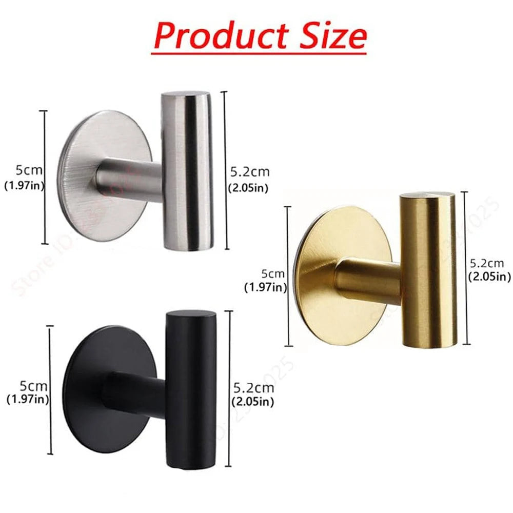 Gancho de pared adhesivo de acero inoxidable, ganchos adhesivos para bata, toalla, abrigo, llaves, pantalones, perchas, accesorios de almacenamiento para baño y cocina, 1/2 Uds.