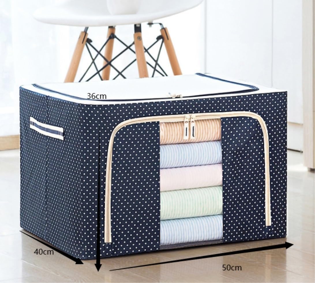 Caja de Almacenamiento de Ropa Plegable con Ventana y Cremallera