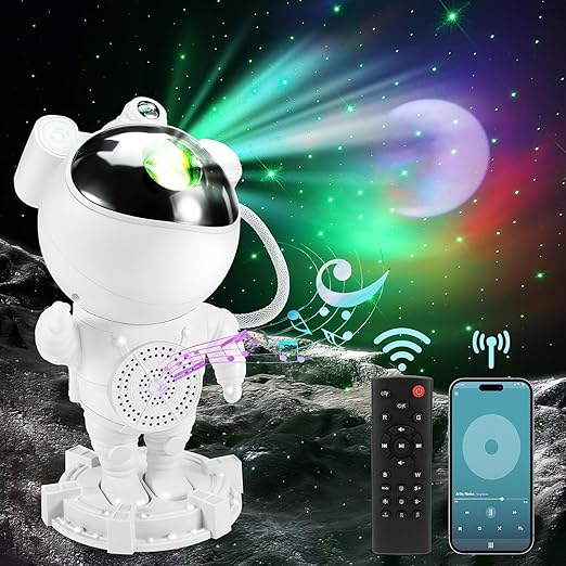 Proyector astronauta NIDORA con altavoz Bluetooth y mando a distancia