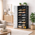 Zapatero de 8 Estantes con Puertas, hasta 36 Pares