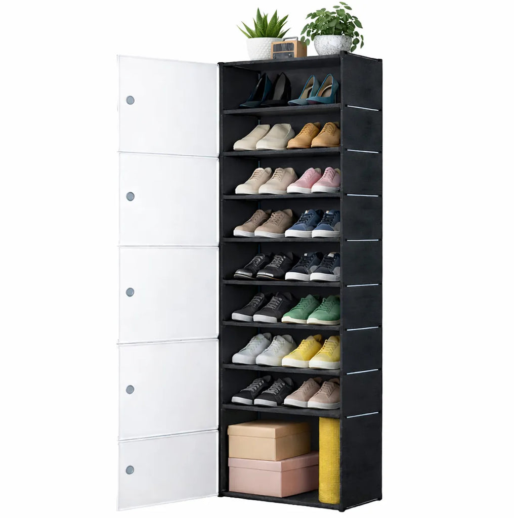 Zapatero de 8 Estantes con Puertas, hasta 36 Pares